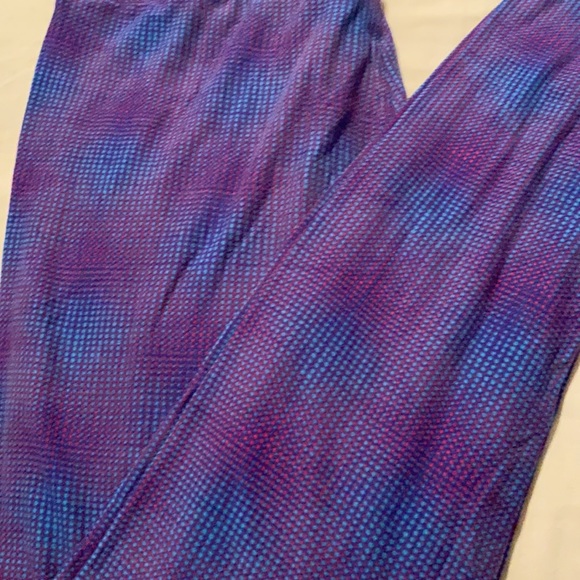 Lularoe OS Blue and Purple Leggings - Picture 2 of 2